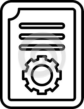 Content management, outline settings icon. Line art vector