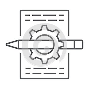 Content management thin line icon, development