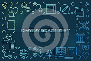 Content Management vector colored outline illustration