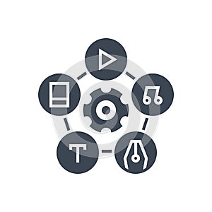 Content Management Vector Glyph Icon