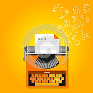 Content marketing copywriting typewriter