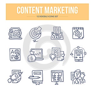 Content Marketing Doodle Icons