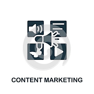 Content Marketing icon. Monochrome simple Marketing Strategy icon for templates, web design and infographics