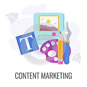 Content Marketing Infographics Icon. Successful content marketing strategy.