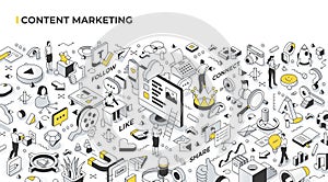 Content Marketing Isometric Illustration