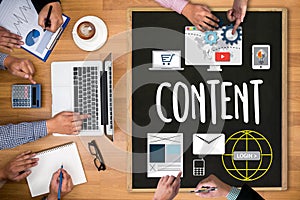 Content marketing, online concept , Content Data Blogging Media