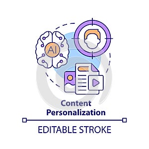 Content personalization concept icon