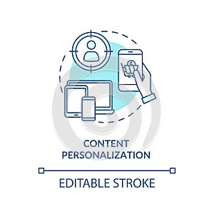 Content personalization concept icon photo