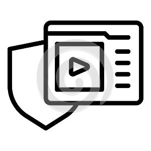 Content protection icon outline vector. Web safety