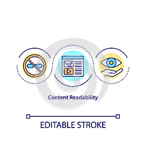 Content readability concept icon