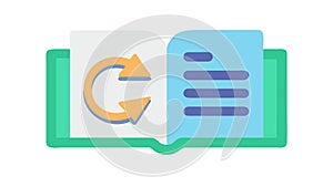 Content Refresh and Update Book Icon, vector design Generative AI