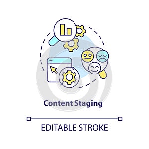 Content staging concept icon