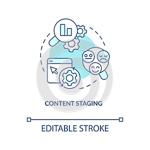 Content staging turquoise concept icon