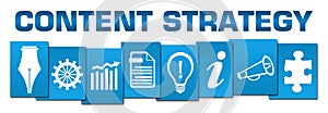 Content Strategy Blue Professional Business Symbols