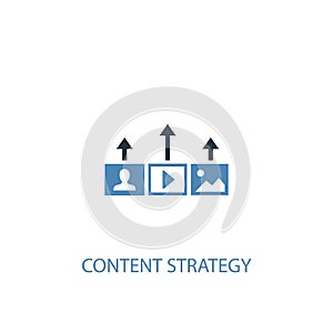 Content strategy concept 2 colored icon