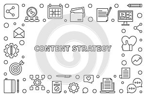 Content Strategy concept outline frame. Vector illustration