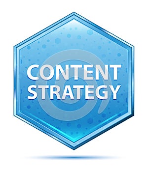 Content Strategy crystal blue hexagon button