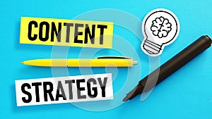 Content strategy is shown using the text