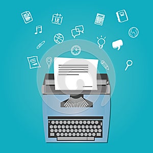 Content writer as copywriter with typewriter