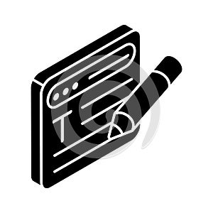 Content writing isometric vector design, blogging, article writing icon