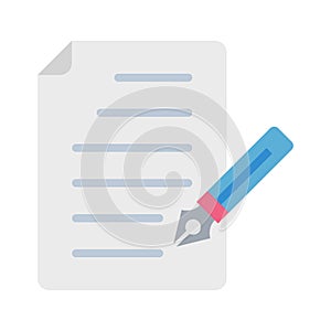content writing, paper, pen, content fully editable vector icons