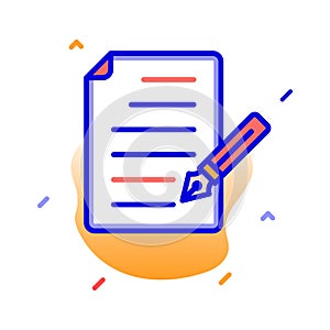 content writing, paper, pen, content fully editable vector icons
