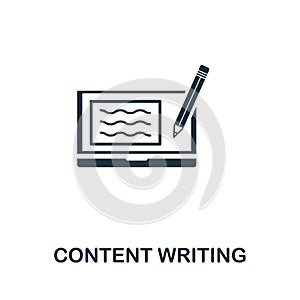 Content Writing vector icon symbol. Creative sign from passive income icons collection. Filled flat Content Writing icon for