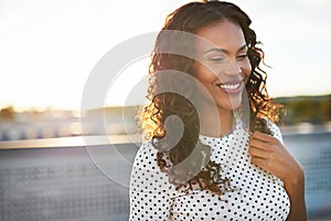 Contented young woman with a happy smile