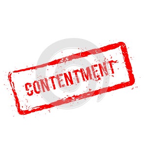 CONTENTMENT red rubber stamp isolated on white.