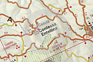 Contessa Entellina. Map. The islands of Sicily, Italy