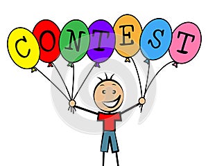 Contest Balloons Means Kids Challenge And Competitiveness