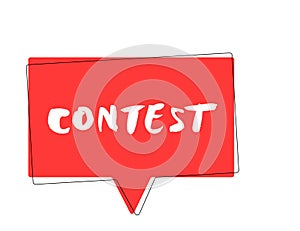 Contest hand drawn text. Vector stylized word