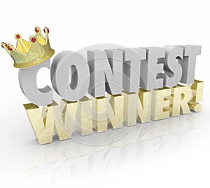 Contest Winner Crown Words Jackpot Lucky Prize Recipient