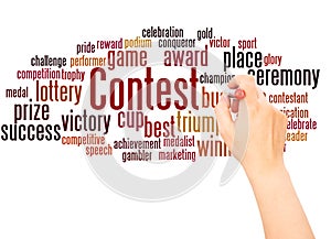 Contest word cloud hand writing concept