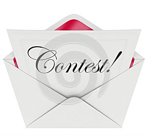 Contest Word Entry Form Letter Envelope Invitation to Play