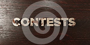 Contests - grungy wooden headline on Maple - 3D rendered royalty free stock image photo