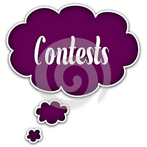 CONTESTS on magenta thought cloud. photo