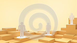 Contests and people business Concept ,Leadership concept. Business strategy on Yellow background for copy space photo