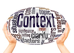 Context word cloud hand sphere concept