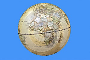 Continent of Africa Depicted on World Globe