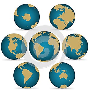 Continent on Rotatable Globe