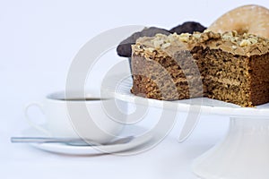 Continental breakfast buffet table setting with coffee and pastries