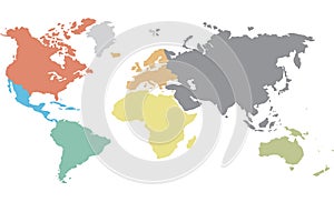 Continental worldmap