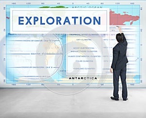 Continents Coordinates Exploration Geological Cartography Concept