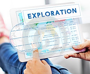 Continents Coordinates Exploration Geological Cartography Concept