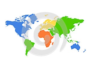 Continents World map - colorful photo