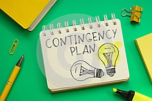 Contingency plan is shown using the text