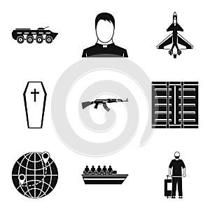 Contingent icons set, simple style photo