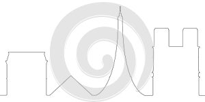 Continous line skyline of Paris