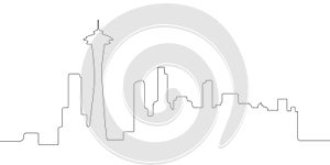 Continous line syline of Seattle